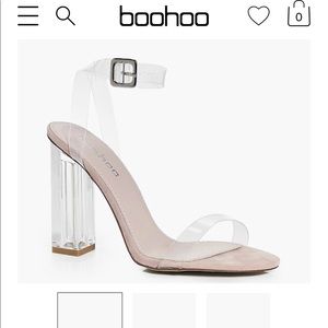 Boohoo Clear Block Heels Size8
